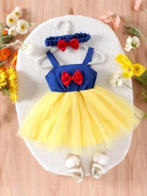 beautiful disney inspired cute little girls dress and headband age 2-3 - Image 1 of 4