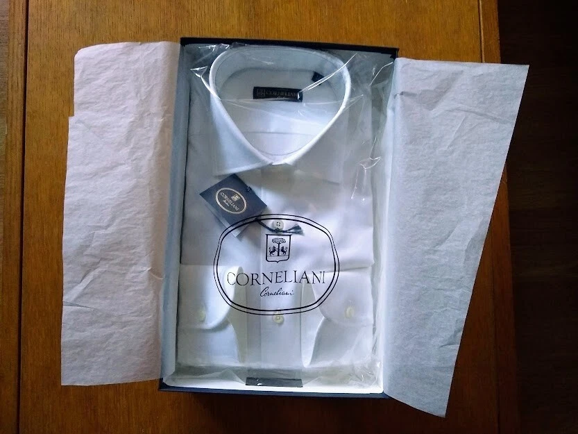 Camicia Corneliani, nuova, bianco, cotone tg 38 (15 UK) made in Italy - Immagine 1 di 4