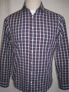 BEN SHERMAN MULTICOLOR CHECK SHIRT MEN'S SIZE 15 1/2 (34-35) SLIM FIT - Picture 1 of 9