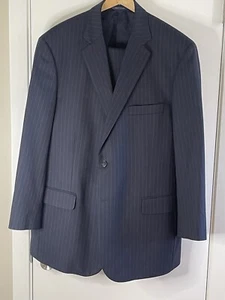 44R Brooks Brothers 2-Piece Suit Men’s Navy Blue Pinstripe Wool 40x28 Pants EUC - Picture 1 of 18