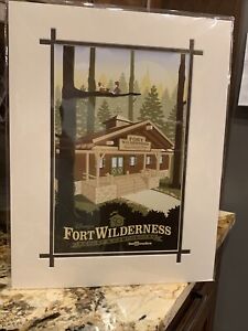 Disney Parks 50th Print Fort Wilderness Campgrounds Resort Chip Dale 18” x 14”