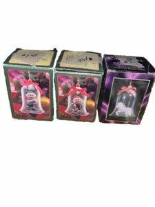 Lot of 3 Christmas Bell Crystal Tree Ornament - Picture 1 of 4