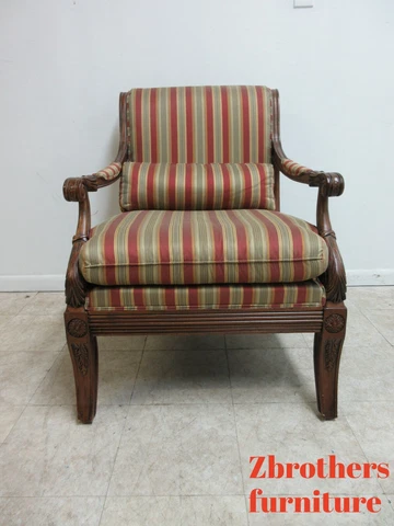 Ethan Allen Newport Armchair Acanthus Carved Roma Living Room Lounge  B Cover
