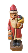 VINTAGE HAND CARVED WOOD SANTA W/ TOY BAG Midwest Importers of Cannon Falls
