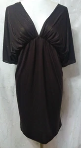 Neu LAUNDRY by Design Größe 4 Dual Surplice V-Ausschnitt/Rücken Kleid Dolmanärmel braun - Bild 1 von 6