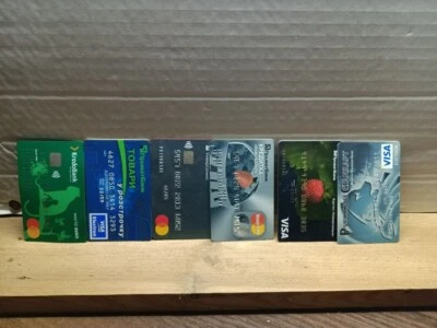 💲🟨🟩🟥Set of 6 hologram banking card.(Ukraine original Banks ) - Image 1 of 2