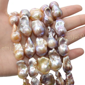 Huge 15-25mm Pink Purple Natural South Sea Baroque Pearl Loose Beads Jewelry DIY - Picture 1 of 11