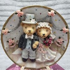 Regency Fine Arts Wedding Plaque Bride and Groom Bears Wall Mounted Vintage