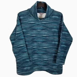 Talbots Women Plus Classic French Terry Pullover Sweatshirt Sz 1X Space Dye - Picture 1 of 5