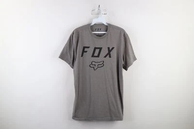 Vintage Fox Racing Mens Medium Faded Spell Out Big Logo T-Shirt Heather Gray - Image 1 of 4