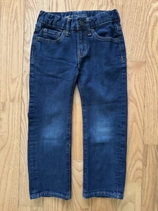 VGUC Gap Kid Boys Original Straight Dark Blue Wash Jeans Sz 5 Regular - Picture 1 of 5
