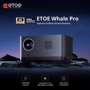 ETOE Whale Pro 4K Autofoco-Cine en Casa-Proyector-Beamer-Bluetooth-1500ANSI/3000:1 - Imagen 1 de 22