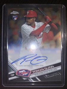 2017 TOPPS CHROME AUTO ROMAN QUINN PHILADELPHIA PHILLIES ROOKIE RC