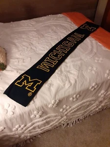 U of Michigan Scarf 60" x 8.5", Acrylic, Licensed, Rossmor Industries, USA - Picture 1 of 7