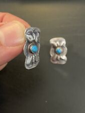 Vintage Navajo Turquoise Earrings in Sterling Silver with Gemstones