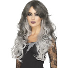 Deluxe Gothic Bride Wig Grey Ombre Styleable Womens Ladies Fancy Dress Ne