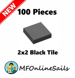 **NEW** 100x Genuine LEGO 2x2 TILES TILE - Black - 3068b Bulk Smooth - Picture 1 of 4