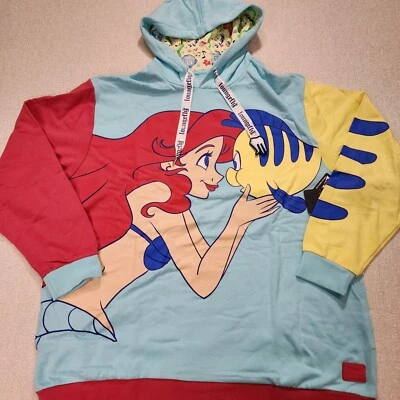 Sudadera con Capucha Loungefly Disney Princesa Ariel y Flounder the Little Mermaid 2XL NUEVA Foto 1 de 4