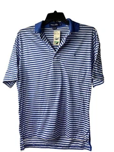 Polo Golf Ralph Lauren Mens Pony Shirt Blue White Stripe Short Sleeve S NWT - Picture 1 of 6