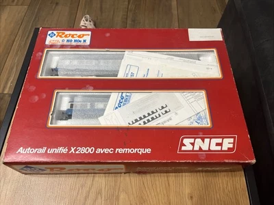 ROCO COFFRET HO 4176 A  - AUTORAIL SNCF  UNIFIE X 2800 AVEC REMORQUE - Photo 1/4