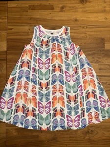 Girls Tea Collection Butterfly Themed Trapeze Style Dress Size 7 - Picture 1 of 5