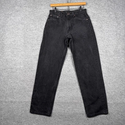 Pantalones de mezclilla vintage Levis 555 para hombre 30x30 (se adapta a 28x29) negros calce relajado pierna recta Foto 1 de 4