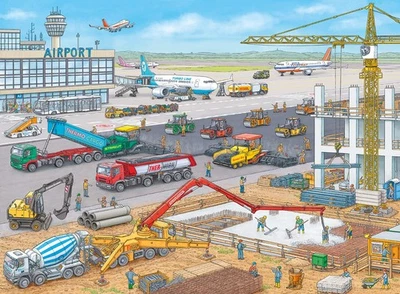 Ravensburger Puzzle 10624 Cantiere in aeroporto zb2A - Immagine 1 di 4
