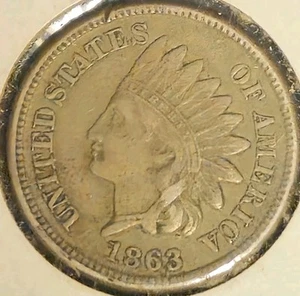 1863 Indian Head Cent Coin - Vintage US Penny, Good Condition, Collectible - Picture 1 of 2