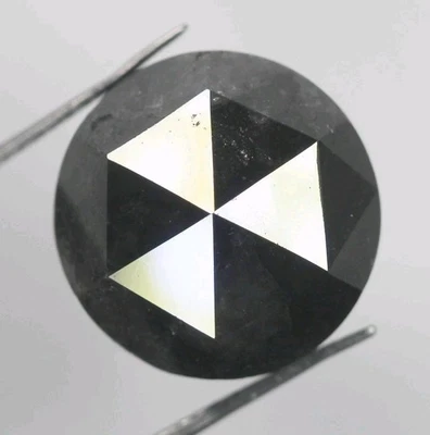 12.66 Ct Natural Loose Black Color Round Rose Cut Beautiful Engagement Diamond - Image 1 of 4