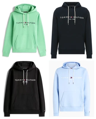 Tommy Hilfiger Hoodie Mens Est.1985 Embroidered Logo Pullover Sweatshirt Jumper - Image 1 of 4