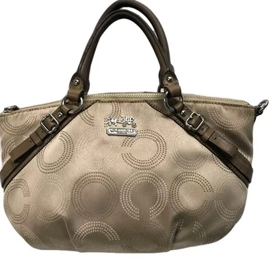 Coach F15957 Madison Dot Op Art Lg Sophia Satchel Khaki Y2k Shoulder Bag Purse - Image 1 of 4