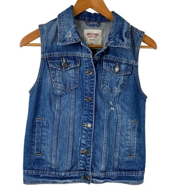 Mossimo Mujer Trucker Años 90 Sin Mangas Country Rodeo Denim Jean Chaleco Azul Talla M Foto 1 de 4