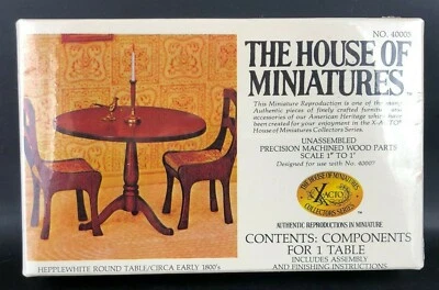 The House of Miniatures娃娃屋家具模型套件Hepplewhite桌子复古  — 第 1/4 张图片