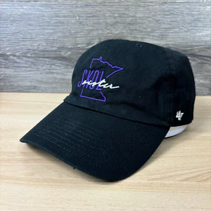 Minnesota Vikings Hat Cap Strap Back Womens Black SKOL Sister '47 Adjustable - Picture 1 of 11