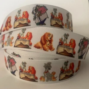 Grosgrain Lady and the Tramp Disney 25mm 1" Ribbon 1 YARD - Picture 1 of 1