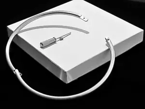 Collar de eternidad de bloqueo de acero inoxidable satinado delgado pequeño de 18" 6 mm - CuffStore - Imagen 1 de 6
