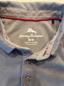 Tommy Bahama Mens Gray Shoreline Surf Polo Shirt Beach Casual Size Medium - Picture 1 of 5