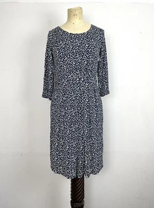 Max Mara Studios Midi Dress UK 10 Blue White Silky Polyester VGC Summer B4 - Picture 1 of 7