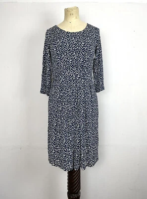 Vestido Max Mara Studios Midi Reino Unido 10 Azul Blanco Poliéster Sedoso En muy buena condición Verano B4 Foto 1 de 4