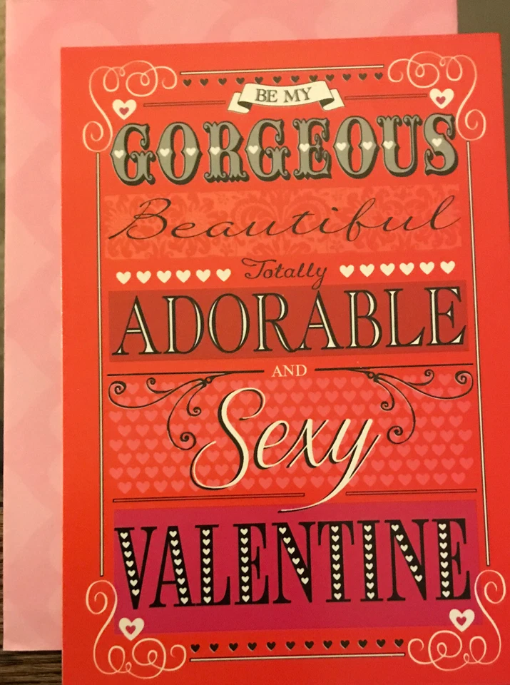 Be My Gorgeous,Beautiful, Adorable, Happy Valentine’s Day, Greeting Card - Image 1 of 3
