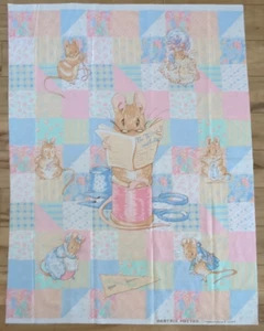 Vintage 1993 Beatrix Potter The Tailor And Cutter Cotton Fabric Panel 35"x43" - Picture 1 of 2