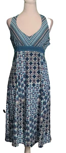 Athleta Dress Size 10 Tall Pack Everywhere Halter Pockets Side Zip Geometric - Picture 1 of 8
