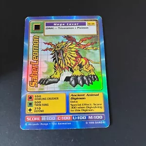 SaberLeomon St-34 Holo Foil Digimon 1999 Vintage Trading Card TCG Bandai - Imagen 1 de 6