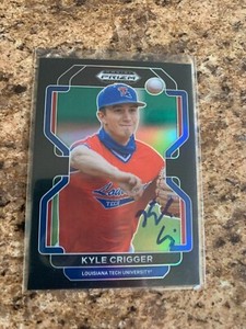 Kyle Crigger Signed 2022 Panini Prizm Draft BLACK Miami Marlins No. PDP202 Rc