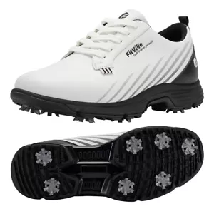 FitVille Mens Golf Shoes with Spikes Extra Wide Fit Sneakers Trainers Waterproof - Picture 1 of 40