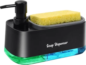 Kitchen Dish Soap Dispenser Set,Dish and Hand Soap Dispenser with Sponge Holder, - Picture 1 of 6