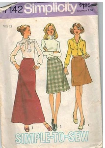 7142 Vintage Simplicity Schnittmuster Misses 70er Jahre Simple to Sew Rock 3 Längen - Bild 1 von 2