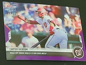 🔥 2021 TOPPS NOW # 766 CARTER KIEBOOM Walk-Off Knock - Purple Parallel #1/25 🔥 - Picture 1 of 4