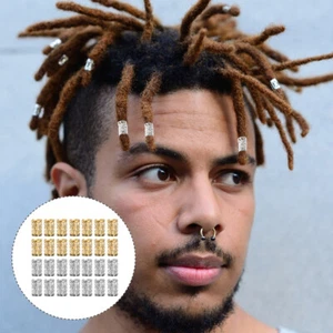 100 Pcs Man Hair Jewellery Dreadlocks Cuff Tube Womans Rings - Picture 1 of 11