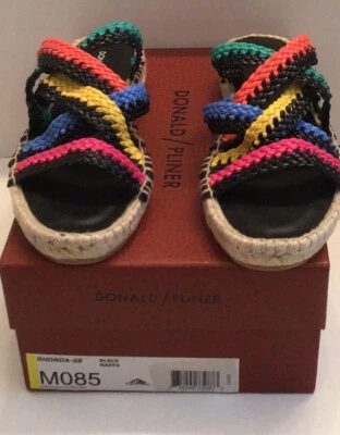Sandália nova na caixa Donald Pliner $178 Rhonda tecido espadrille tamanho 8.5 - Imagem 1 de 4